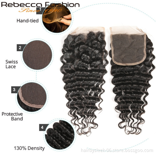 Rebecca 15A grade High Quality Deep Wave vendors for virgin hair Best human hair bundles 100% virgin human hair extension